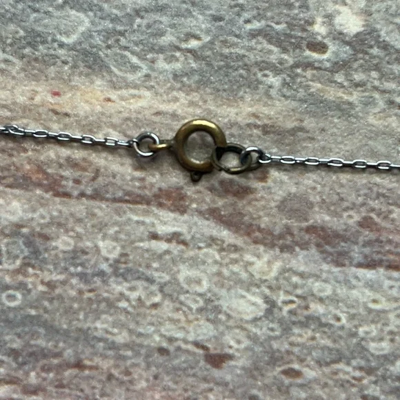 Art Deco Rhodium Plated And Enamel Painted Floral Design LavaliereStyle Necklace - Picture 14 of 16